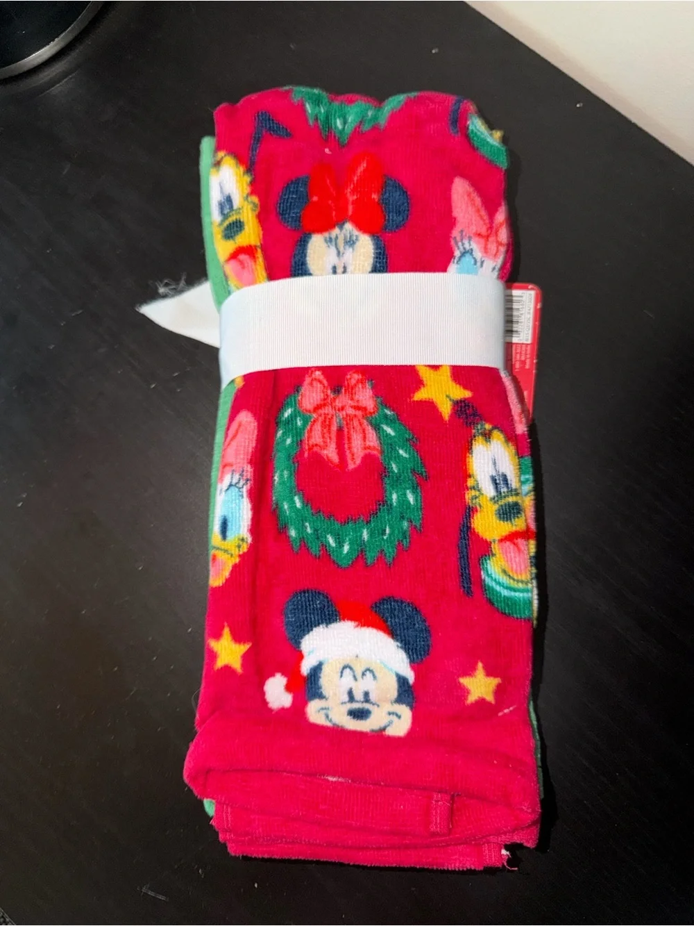 Disney Holiday Hand Towels with Minnie, Mickey & Pluto Motifs